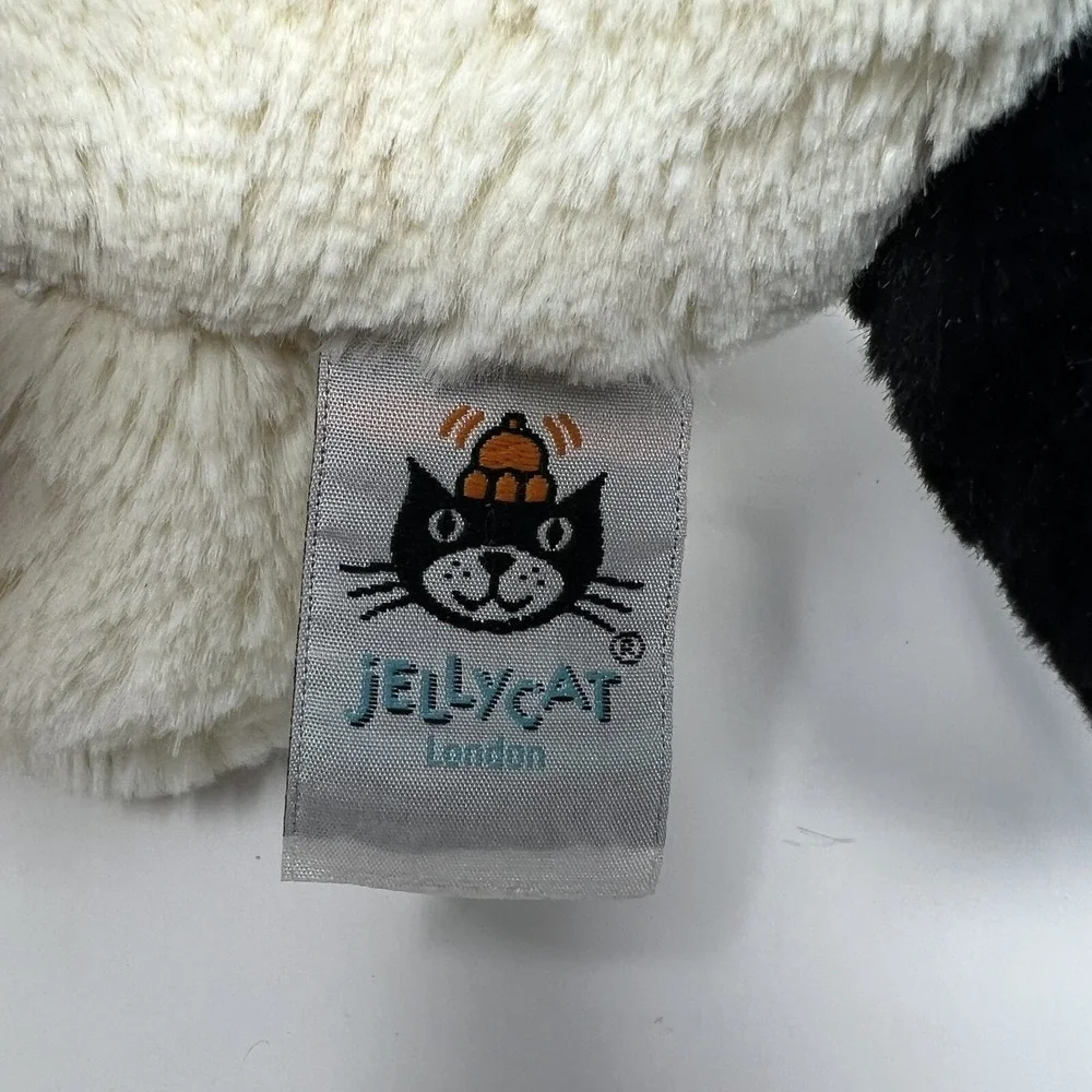 Jellycat Bashful Dog Puppy Plush Black white Stuffed Animal 9